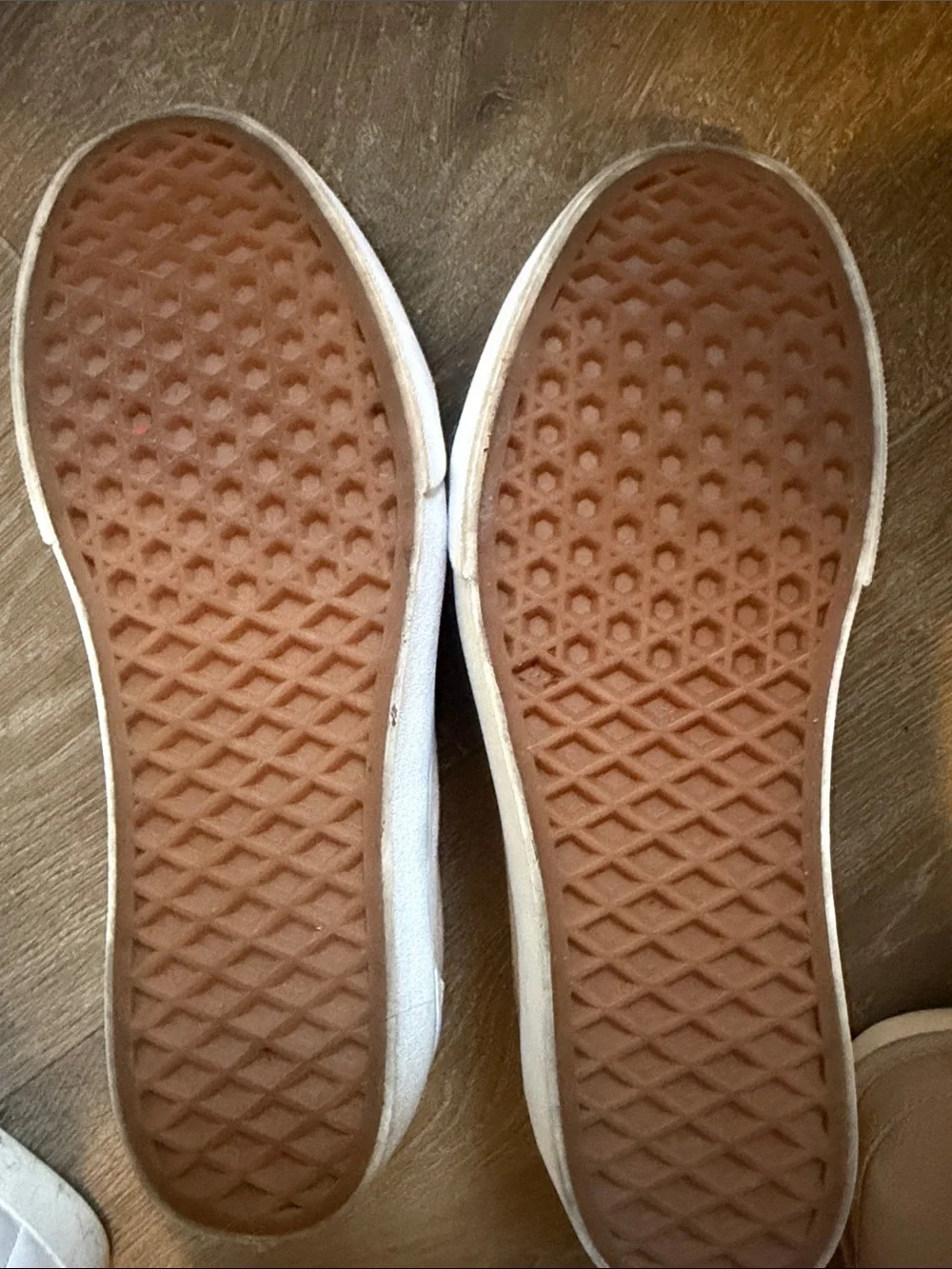 Women's Vans in Beige. Like new. Womens 8.5/ men's 7